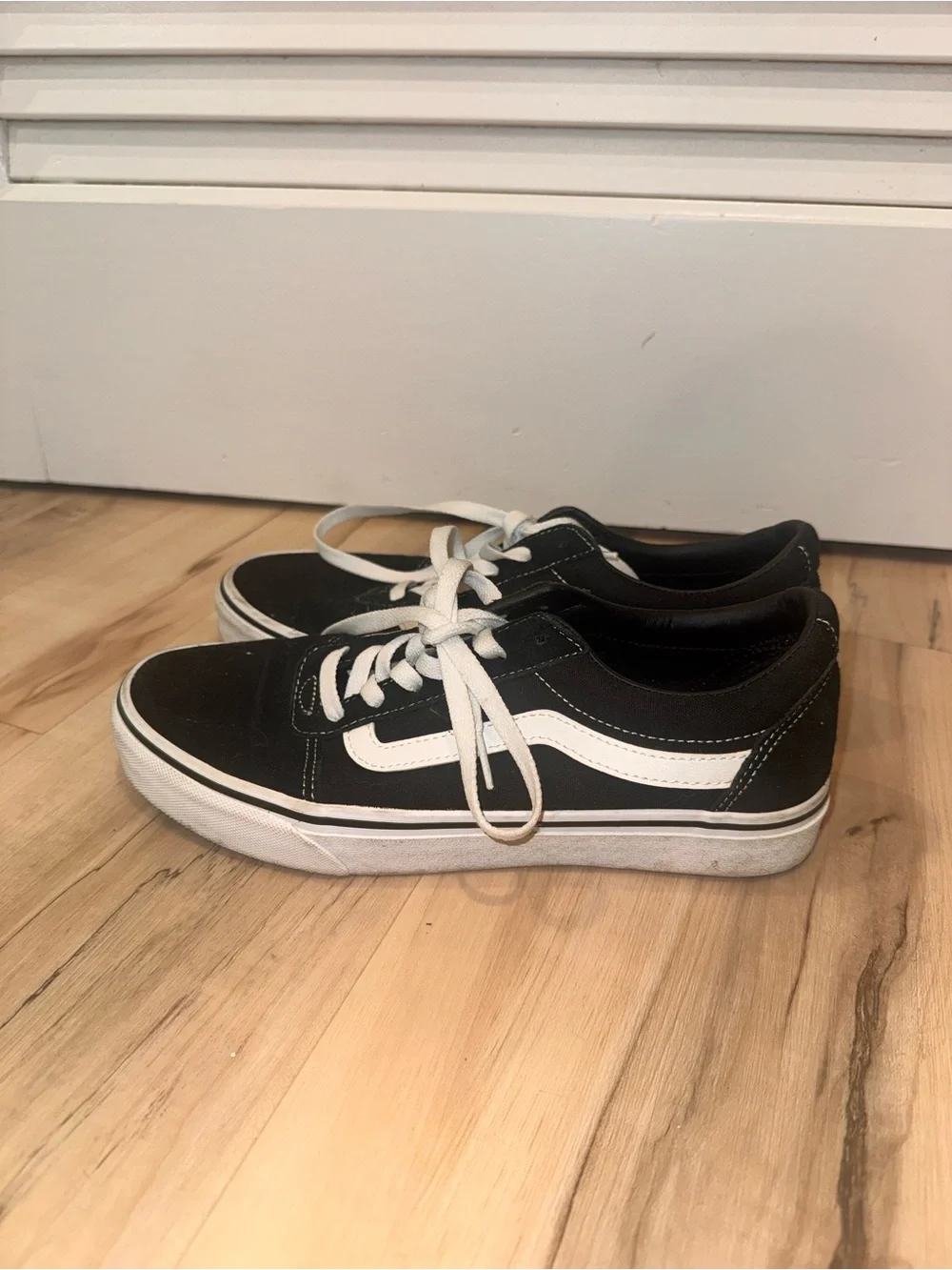 Vans Black and White Old Skool Low-Top Sneakers